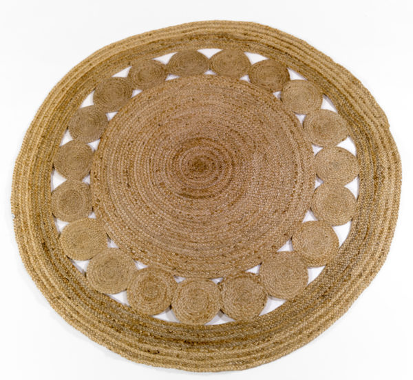 tapis rond en jute ajouré, bohème, agence Parade