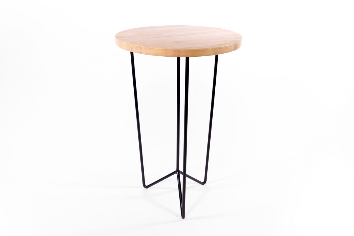 mange-debout plateau en bois et pieds en métal noir, agence Parade