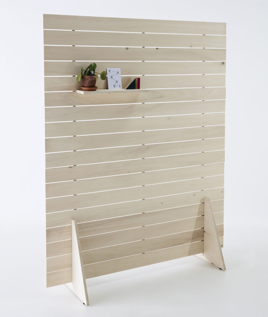 paravent en bois, avec étagère, agence PARADE
