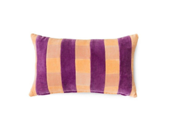 coussin à rayure violet - agence PARADE